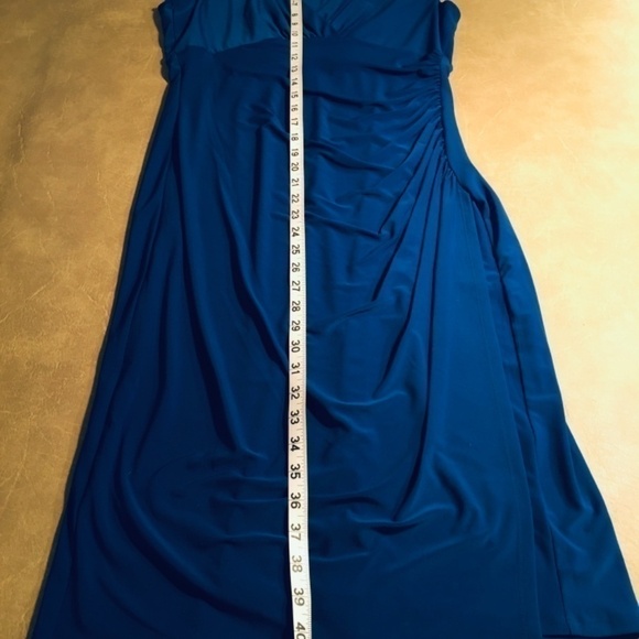 LAUREN RALPH LAUREN Empire Ruched CAP SLEEVE Dress, Pre-owned, ROYAL BLUE,10 - Picture 6 of 7